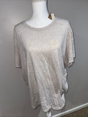 Victoria's Secret Light Heather Gray Short Sleeve Tee with Gold Laurel